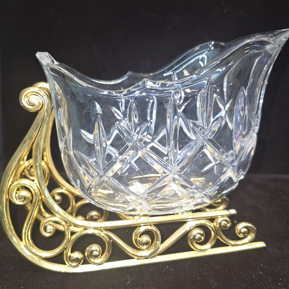 Crystal Bowl with Gold Stand